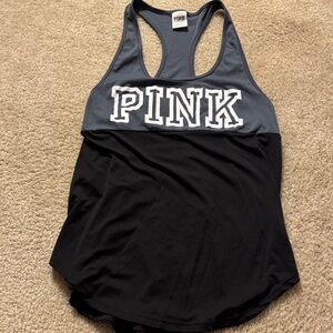 PINK Victoria's Secret Black and Dark Gray Tank Top